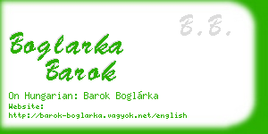 boglarka barok business card