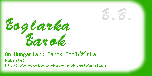 boglarka barok business card